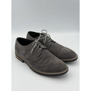GOLAIMAN Gray Suede Wingtip Oxfords Men's 11 – Old Money Prep Classic Brogue